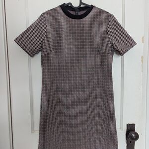 Forever 21 Black and Tan Houndstooth Mini Dress